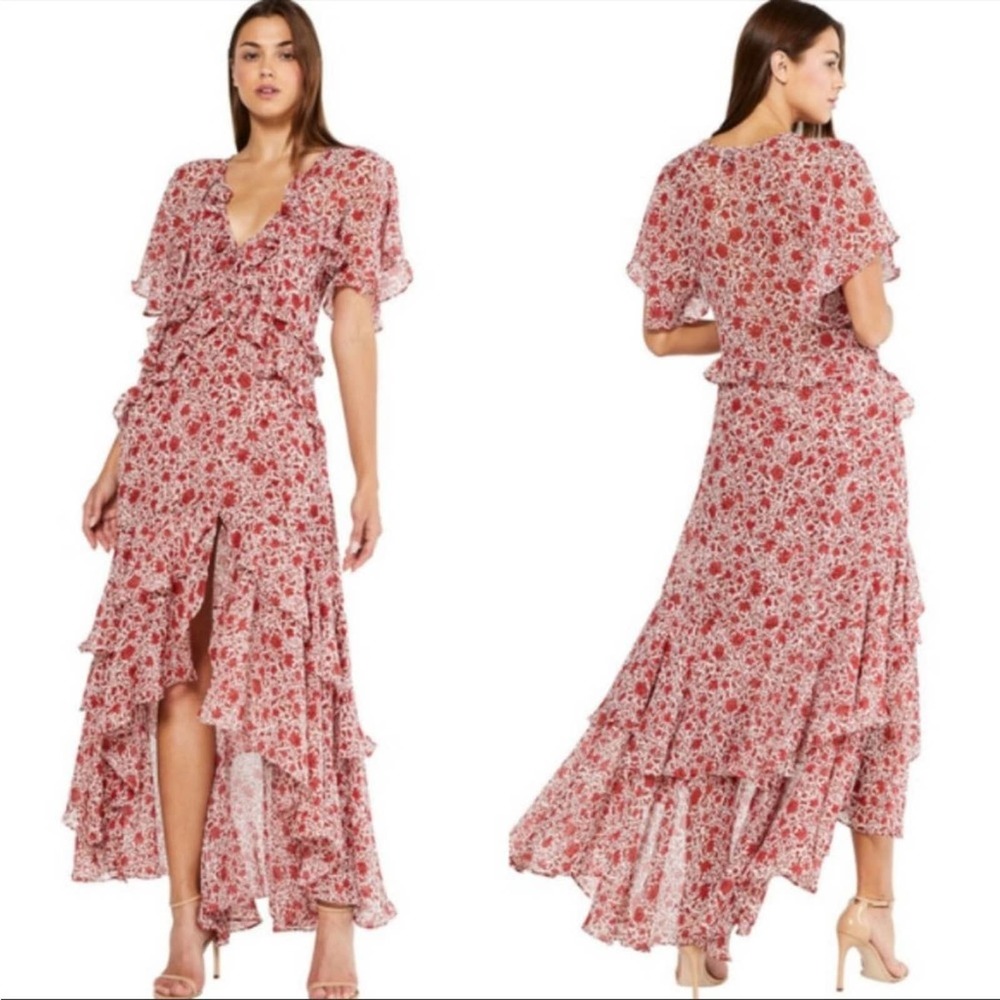 MISA Los Angeles Katarina Dress Maxi Red Size Small